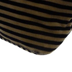 Pre Owned Fendi Bi Color Striped Velvet Mini Mama Baguette Evening Bag