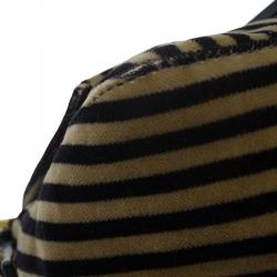 Pre Owned Fendi Bi Color Striped Velvet Mini Mama Baguette Evening Bag