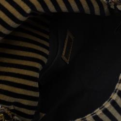 Pre Owned Fendi Bi Color Striped Velvet Mini Mama Baguette Evening Bag