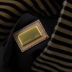 Pre Owned Fendi Bi Color Striped Velvet Mini Mama Baguette Evening Bag