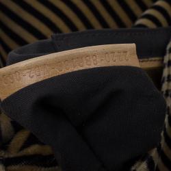 Pre Owned Fendi Bi Color Striped Velvet Mini Mama Baguette Evening Bag