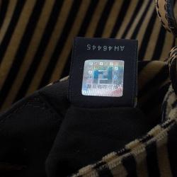 Pre Owned Fendi Bi Color Striped Velvet Mini Mama Baguette Evening Bag