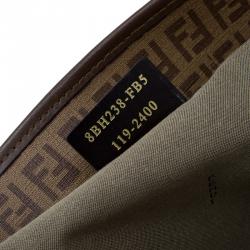 Pre Owned Fendi Brown Zucchino Coated Canvas Spalmati Trimmed Tote