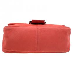 Pre Owned Fendi Orange Soft Leather Mama Forever Shoulder Bag