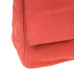 Pre Owned Fendi Orange Soft Leather Mama Forever Shoulder Bag