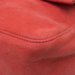 Pre Owned Fendi Orange Soft Leather Mama Forever Shoulder Bag