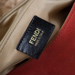 Pre Owned Fendi Orange Soft Leather Mama Forever Shoulder Bag