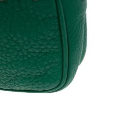 Pre Owned Fendi Green Leather Selleria Leather Small Crossbody Bag