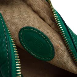 Pre Owned Fendi Green Leather Selleria Leather Small Crossbody Bag