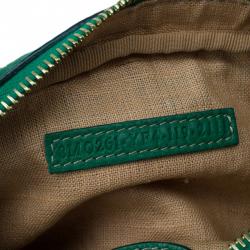 Pre Owned Fendi Green Leather Selleria Leather Small Crossbody Bag