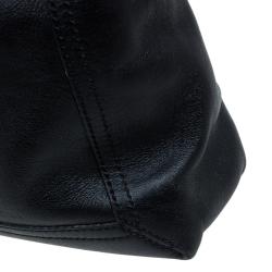 Fendi Black Metallic Leather Maxi Baguette Flap Shoulder Bag