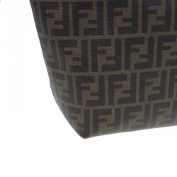 Pre Owned Fendi Tobacco Zucca Coated Canvas Spalmati Roll Shopper Tote