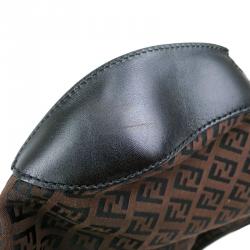 Pre Owned Fendi Tobacco Zucchino Canvas/Leather Front Pocket Hobo