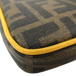 Pre Owned Fendi Tobacco Zucca Canvas Mini Pochette Bag