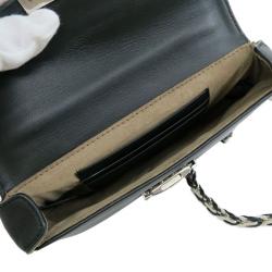 Pre Owned Fendi Black Nappa Leather Mini Be Baguette Crossbody Bag