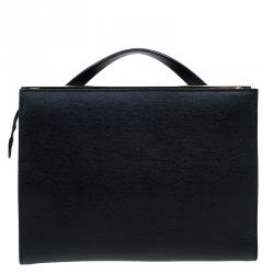 Pre Owned Fendi Black Calfskin Leather Demi Jour Top Handle Bag