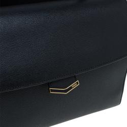 Pre Owned Fendi Black Calfskin Leather Demi Jour Top Handle Bag