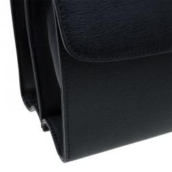 Pre Owned Fendi Black Calfskin Leather Demi Jour Top Handle Bag