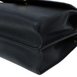 Pre Owned Fendi Black Calfskin Leather Demi Jour Top Handle Bag