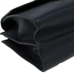 Pre Owned Fendi Black Calfskin Leather Demi Jour Top Handle Bag