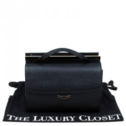 Pre Owned Fendi Black Calfskin Leather Demi Jour Top Handle Bag