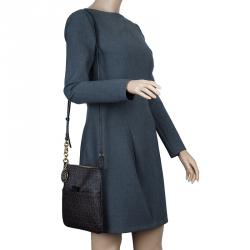 Pre Owned  Fendi Dark Brown Zucchino Spalmati Coated Canvas Small Forever Crossbody Bag