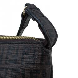 Pre Owned  Fendi Dark Brown Zucchino Spalmati Coated Canvas Small Forever Crossbody Bag