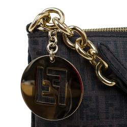 Pre Owned  Fendi Dark Brown Zucchino Spalmati Coated Canvas Small Forever Crossbody Bag