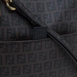 Pre Owned  Fendi Dark Brown Zucchino Spalmati Coated Canvas Small Forever Crossbody Bag