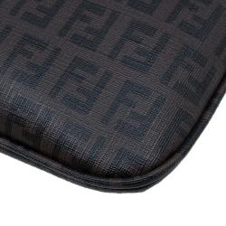 Pre Owned  Fendi Dark Brown Zucchino Spalmati Coated Canvas Small Forever Crossbody Bag