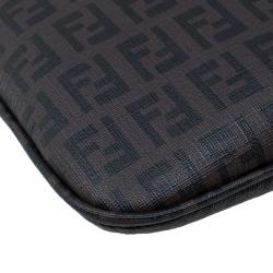 Pre Owned  Fendi Dark Brown Zucchino Spalmati Coated Canvas Small Forever Crossbody Bag