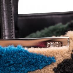 Pre Owned Fendi Multicolor Shearling Large 2Jours Tote