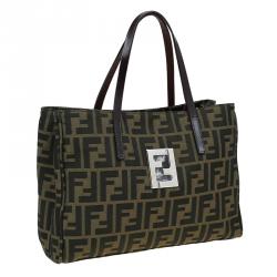 Pre Owned Fendi Tobacco Zucca Canvas Shopper Tote