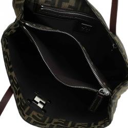 Pre Owned Fendi Tobacco Zucca Canvas Shopper Tote