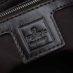 Pre Owned Fendi Tobacco Zucca Canvas Large Shopping Tote