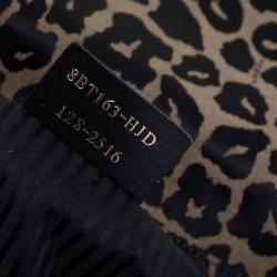 Pre Owned Fendi Bi Color Leopard Print Canvas New Forever Flap Bag