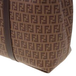 مملوكة مسبقًا حقيبة يد فندي سبالماتي كانفاس زوكينو مقوى بني