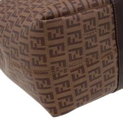 مملوكة مسبقًا حقيبة يد فندي سبالماتي كانفاس زوكينو مقوى بني