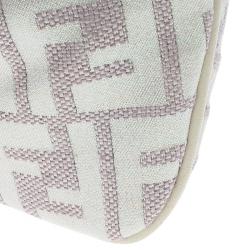 Pre Owned Fendi Off White/Beige Zucca Canvas Pochette Bag