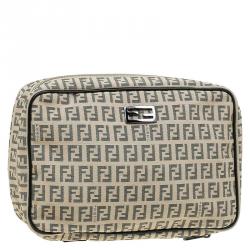 مملوكة مسبقًا حقيبة مكياج فندي كانفاس زوكينو بيج