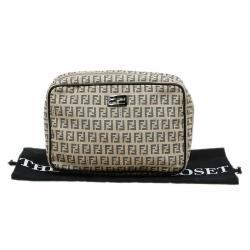 مملوكة مسبقًا حقيبة مكياج فندي كانفاس زوكينو بيج