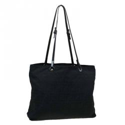Pre Owned Fendi Black Zucca Canvas Tote