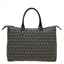 Pre Owned Fendi Brown Zucchino Canvas Shopping Tote