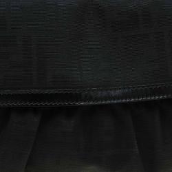 Pre Owned Fendi Black Zucca Canvas Chef Shoulder Bag