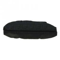 Pre Owned Fendi Black Zucca Canvas Chef Shoulder Bag