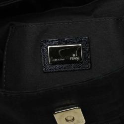 Pre Owned Fendi Black Zucca Canvas Chef Shoulder Bag