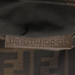 Fendi Tobacco Zucca Canvas Maxi Baguette Shoulder Bag