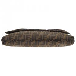 Pre Owned حقيبة فندي ميا قلاب كانفاس زوكا توباكو بني