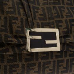 Pre Owned حقيبة فندي ميا قلاب كانفاس زوكا توباكو بني