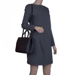 Pre Owned Fendi Black Saffiano Leather Small 2jours Tote